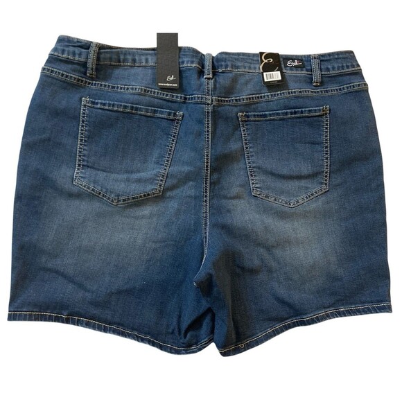Earl Jeans Women’s 24W‎ Denim Shorts Plus Size Blue Stretch Bermuda - Picture 2 of 8